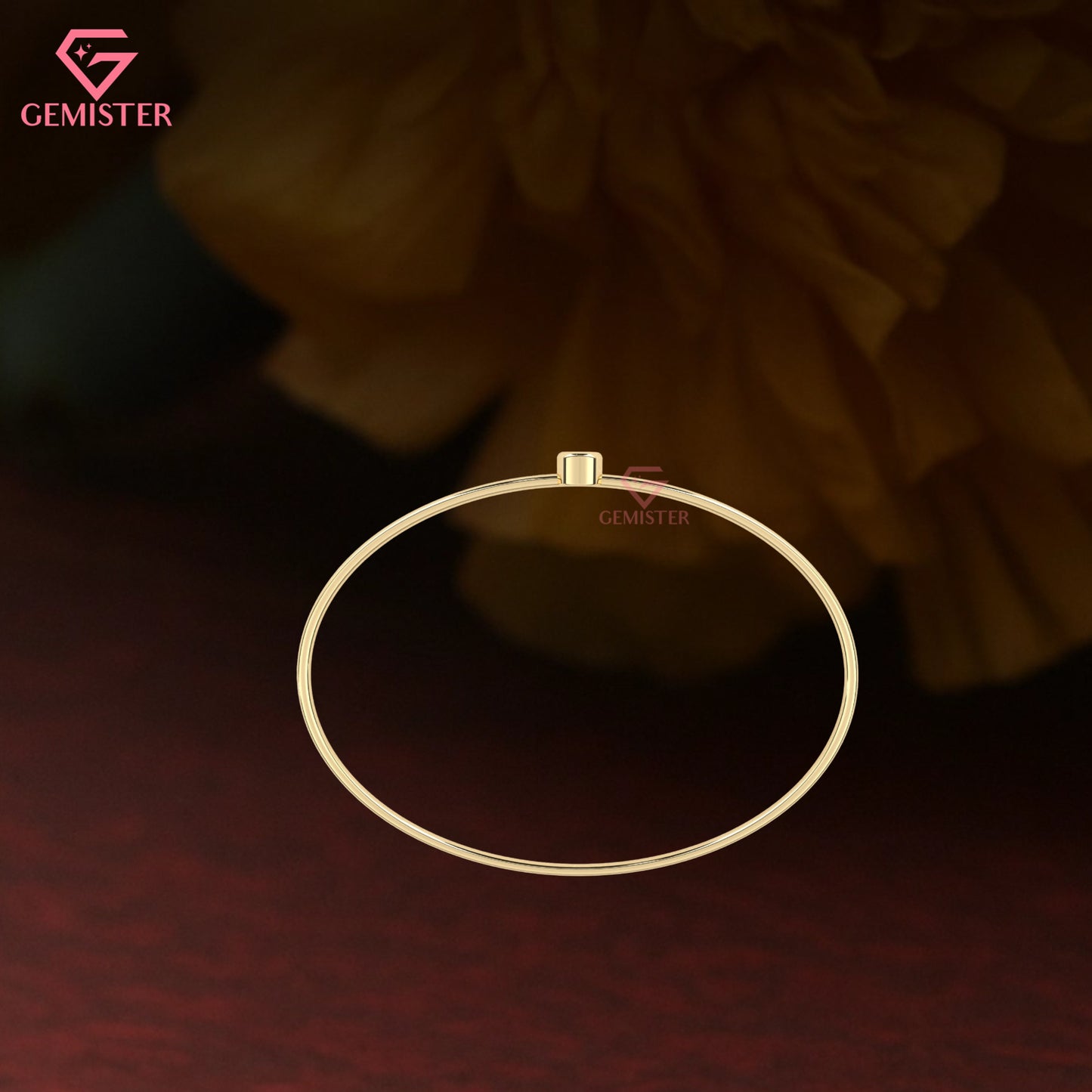 Minimalist 0.10 CT Round Moissanite Bezel-Set Solitaire Bracelet