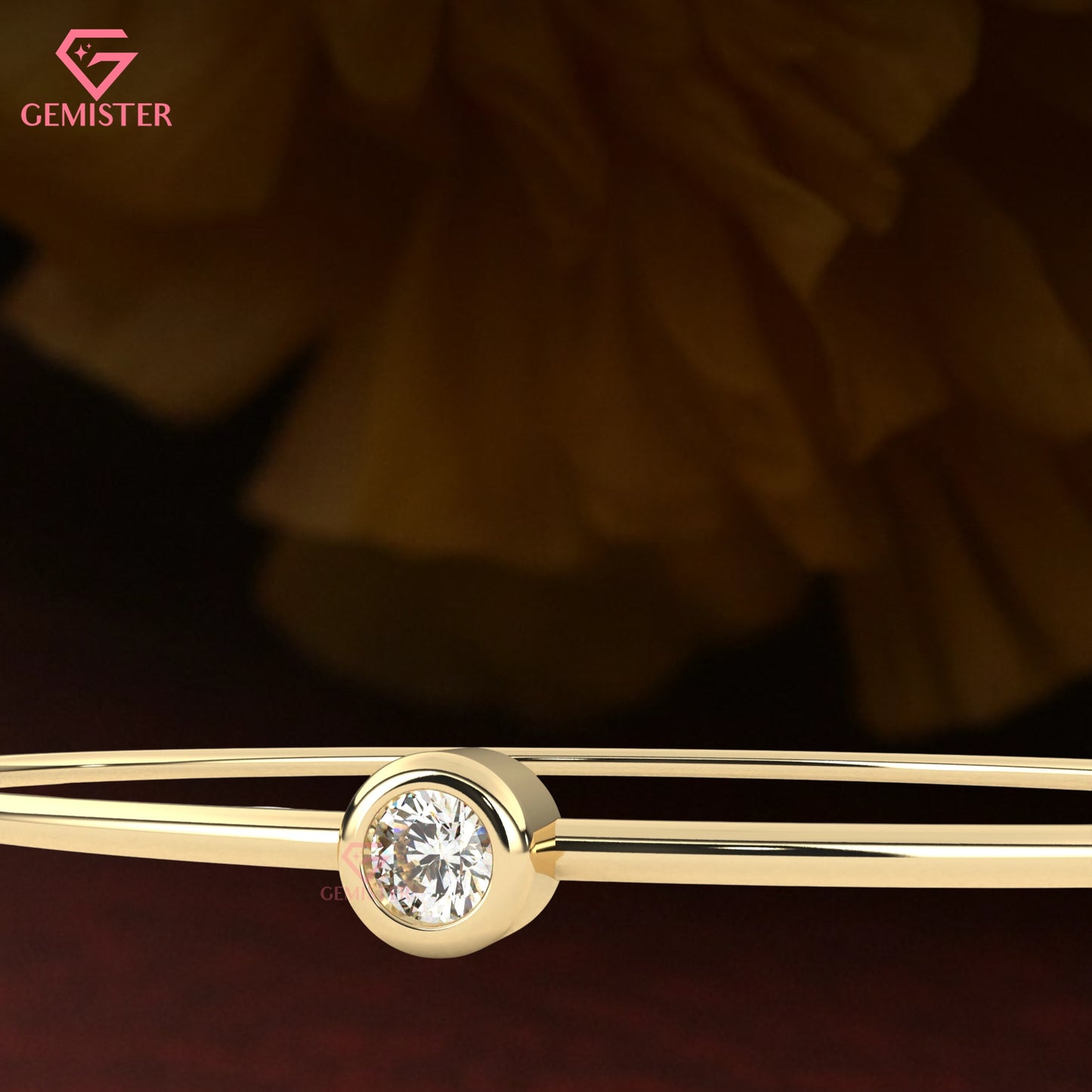 Minimalist 0.10 CT Round Moissanite Bezel-Set Solitaire Bracelet