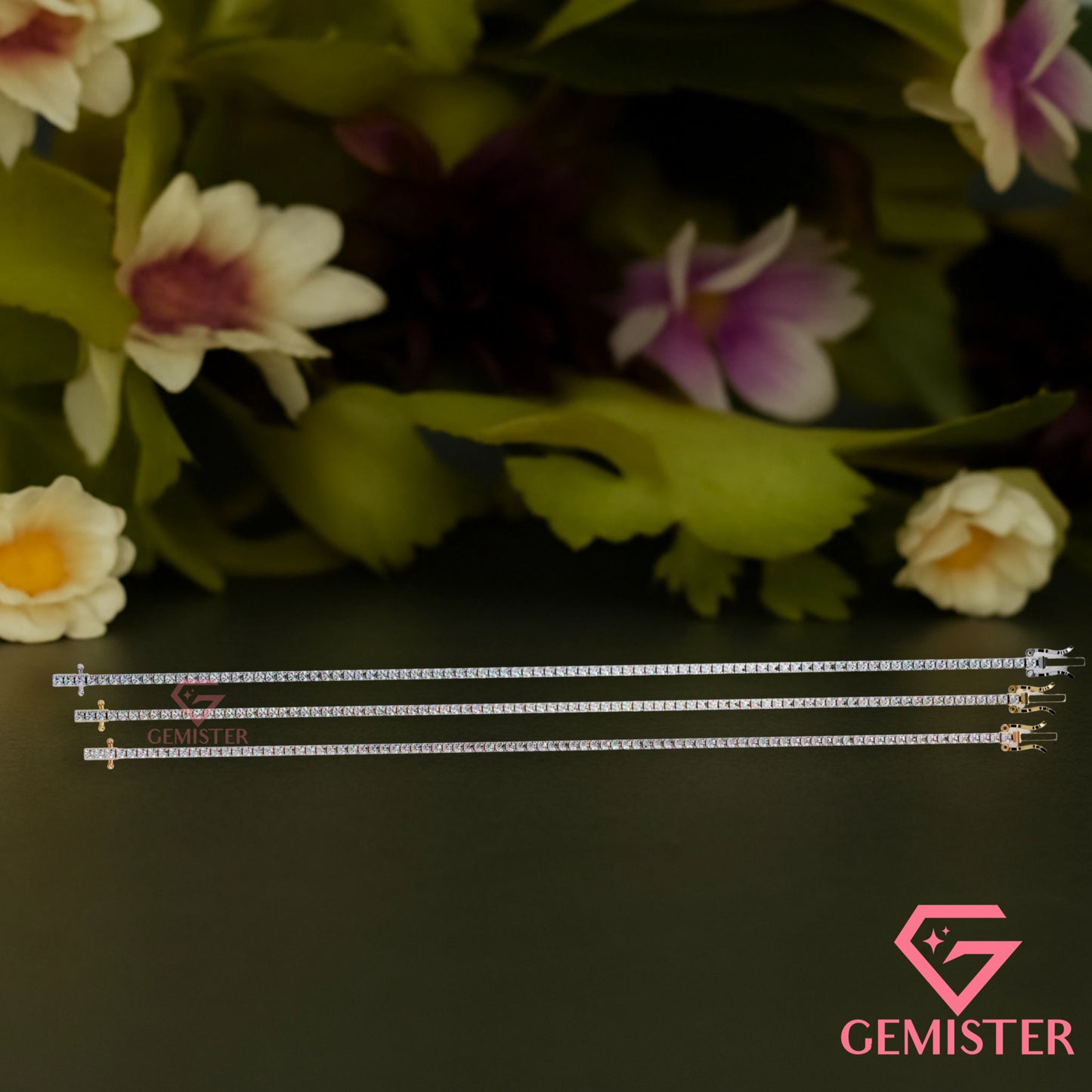 1.92ct Round Cut Lab Grown Diamond Tennis Bracelet in Yellow Gold – Dainty Bracelet