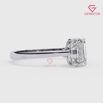 1.20 CT Emerald Cut Lab Grown Diamond Solitaire Engagement Ring in Gold – Timeless Classic Bridal Jewelry