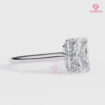 Elegant 2.94 CT Radiant Cut Moissanite Engagement Ring – Classic Gold Solitaire Bridal Ring