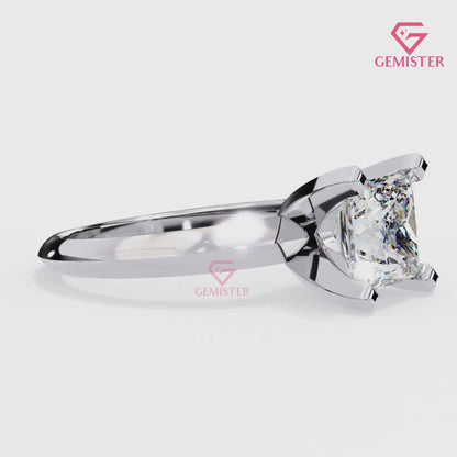 1.72 CT Princess Cut Lab Grown Diamond Solitaire Engagement Ring – Modern Classic Bridal Jewelry