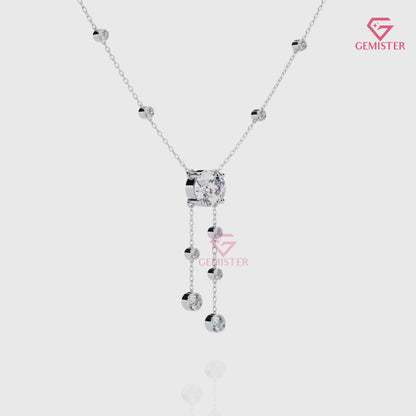 0.66 CT Round Cut Moissanite Gold Necklace – Elegant Drop Pendant Design