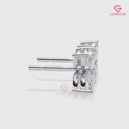 0.88ct Moissanite Floral Stud Earrings – Elegant Marquise Petal Design