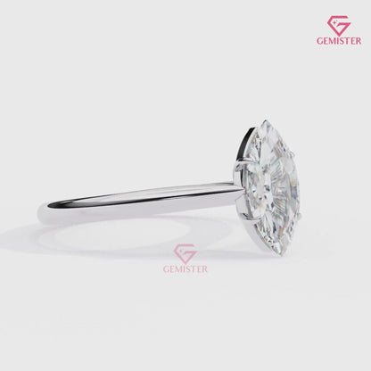 Elegant 2.15 CT Marquise Cut Moissanite Solitaire Ring – Modern Bridal Jewelry
