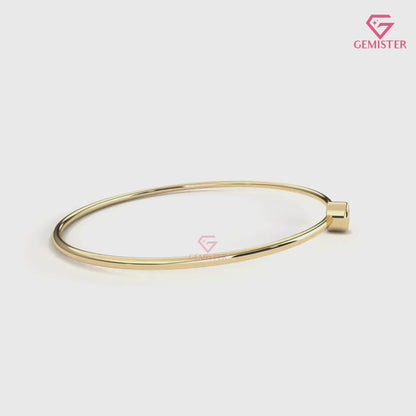 Minimalist 0.10 CT Round Moissanite Bezel-Set Solitaire Bracelet