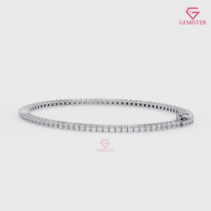 1.92ct Round Cut Lab Grown Diamond Tennis Bracelet in Yellow Gold – Dainty Bracelet
